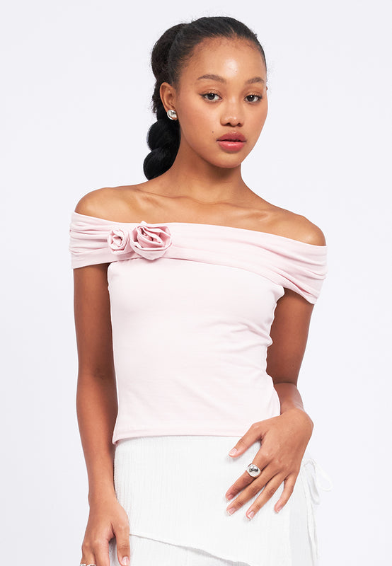 Off Shoulder Applique Tube Top – COLORBOX - Indonesia