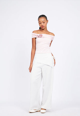 Off Shoulder Applique Tube Top