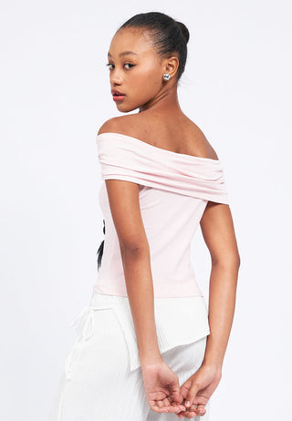 Off Shoulder Applique Tube Top