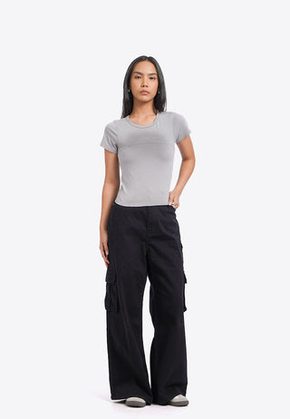 Embroidered Washed Details T-Shirt