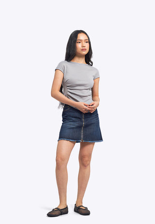 Short Sleeve Draped Knit Top