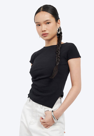 Ruched Details Short Sleeve Top