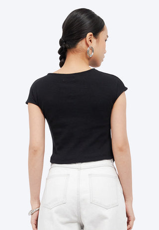 Ruched Details Short Sleeve Top