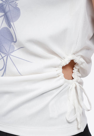 Side Drawstring Cap Sleeve Top