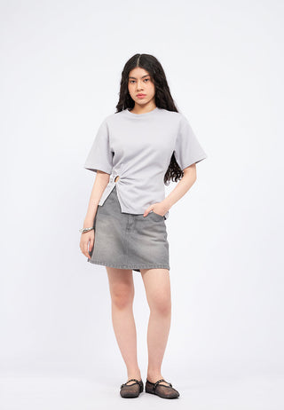 Half Circle T-Shirt with Side Buckle