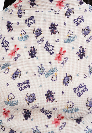 Printed Short Sleeve Pleat Top