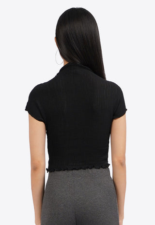 Pleated Short Sleeve Top