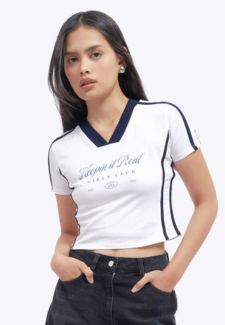 V-Neck Fitted Graphic T-Shirt