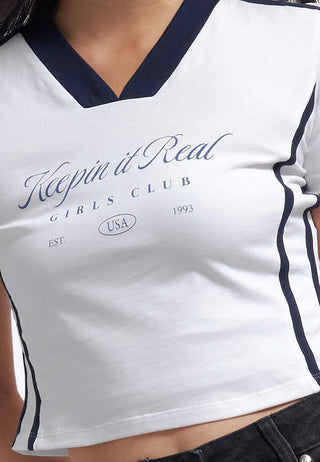 V-Neck Fitted Graphic T-Shirt