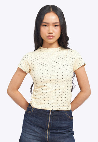 High Neck Short Sleeve Fitted Top