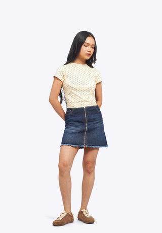 High Neck Short Sleeve Fitted Top