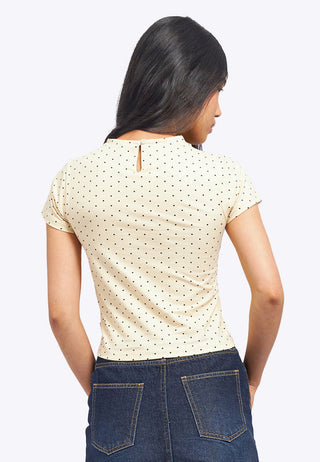 High Neck Short Sleeve Fitted Top