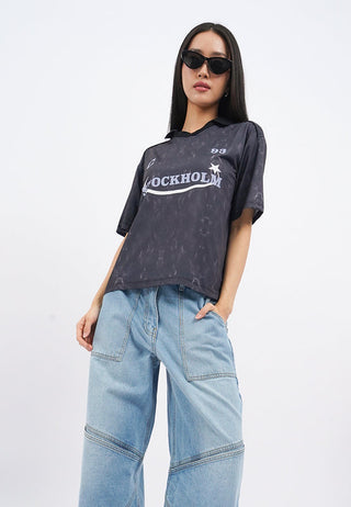 Oversized Short Sleeve Collared Jersey