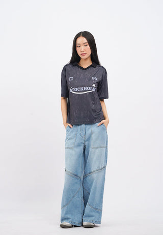 Oversized Short Sleeve Collared Jersey