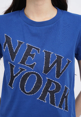 Short Sleeve T-Shirt with Denim Patch