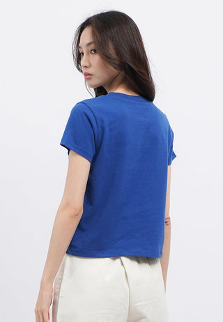 Short Sleeve T-Shirt with Denim Patch