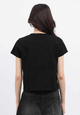 Short Sleeve T-Shirt with Denim Patch