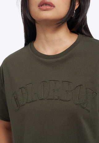 Pattern Details Oversized Crop T-Shirt