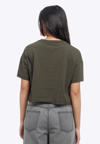 Pattern Details Oversized Crop T-Shirt