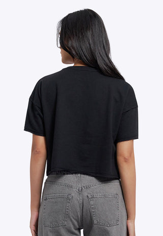 Pattern Details Oversized Crop T-Shirt