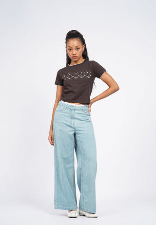 Embroidered Trim Graphic T-Shirt