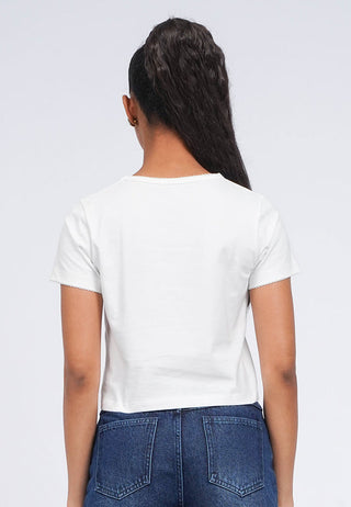 Embroidered Trim Graphic T-Shirt