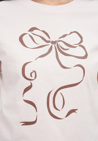 Short Sleeve Lace Trim Graphic T-Shirt