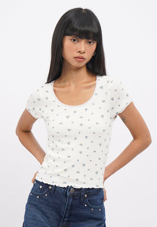 Petals Round Neck Rib Top