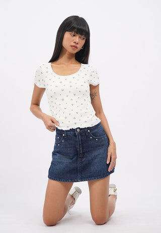 Petals Round Neck Rib Top