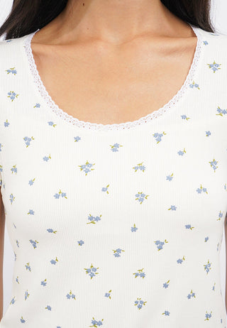 Petals Round Neck Rib Top