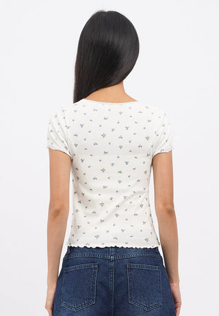 Petals Round Neck Rib Top