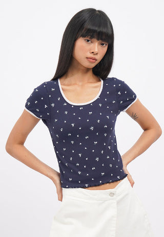 Petals Round Neck Rib Top