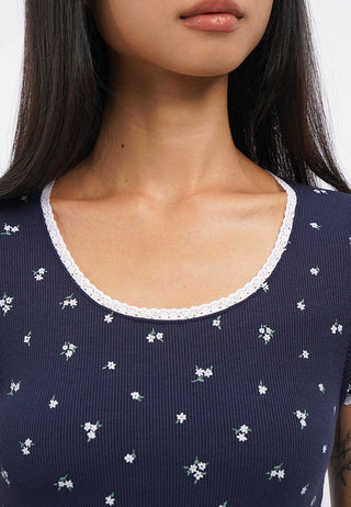 Petals Round Neck Rib Top