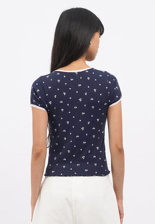 Petals Round Neck Rib Top