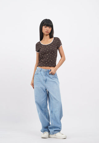 Petals Round Neck Rib Top