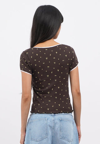 Petals Round Neck Rib Top
