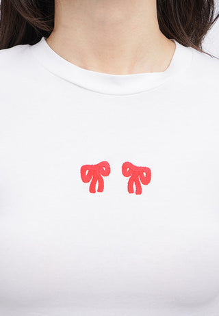 Graphic Crop T-Shirt with Frill Hem Details