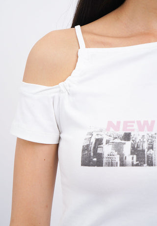 Front Tie Short Sleeve Graphic Top