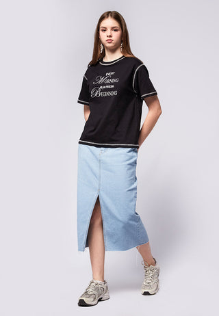 Oversized Contrast Graphic T-Shirt
