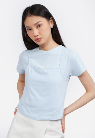 Double Layered Short Sleeve Top