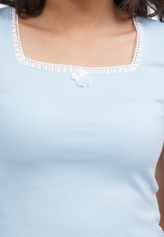 Square Neck Lace Crop Top