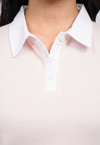 Contrast Collar Buttoned Polo Shirt