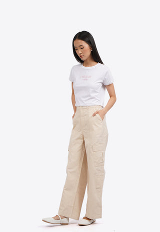 Lace Trim Short Sleeve Graphic T-Shirt