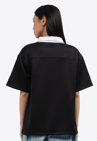 Contrast Collar Oversized Graphic Top