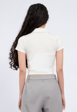 Short Sleeve Ruched Crop Top