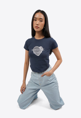Round Hem Fitted Graphic Tee