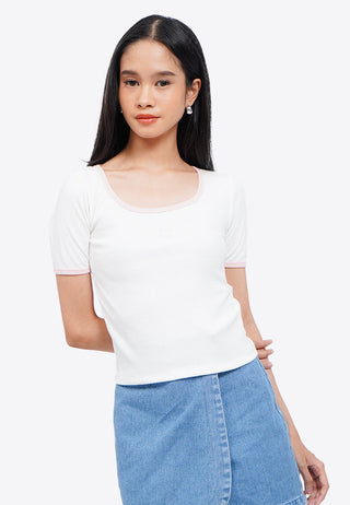 Contrast Rib Logo T-Shirt