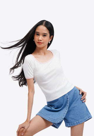 Contrast Rib Logo T-Shirt