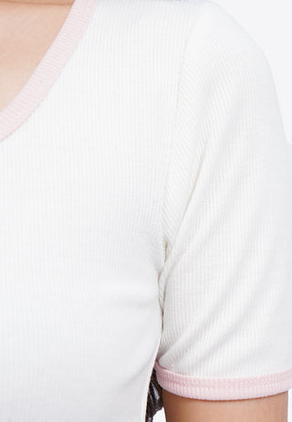 Contrast Rib Logo T-Shirt