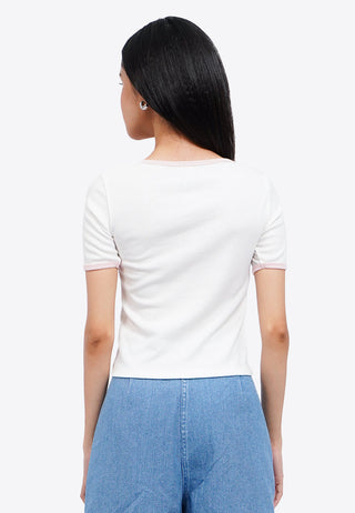 Contrast Rib Logo T-Shirt